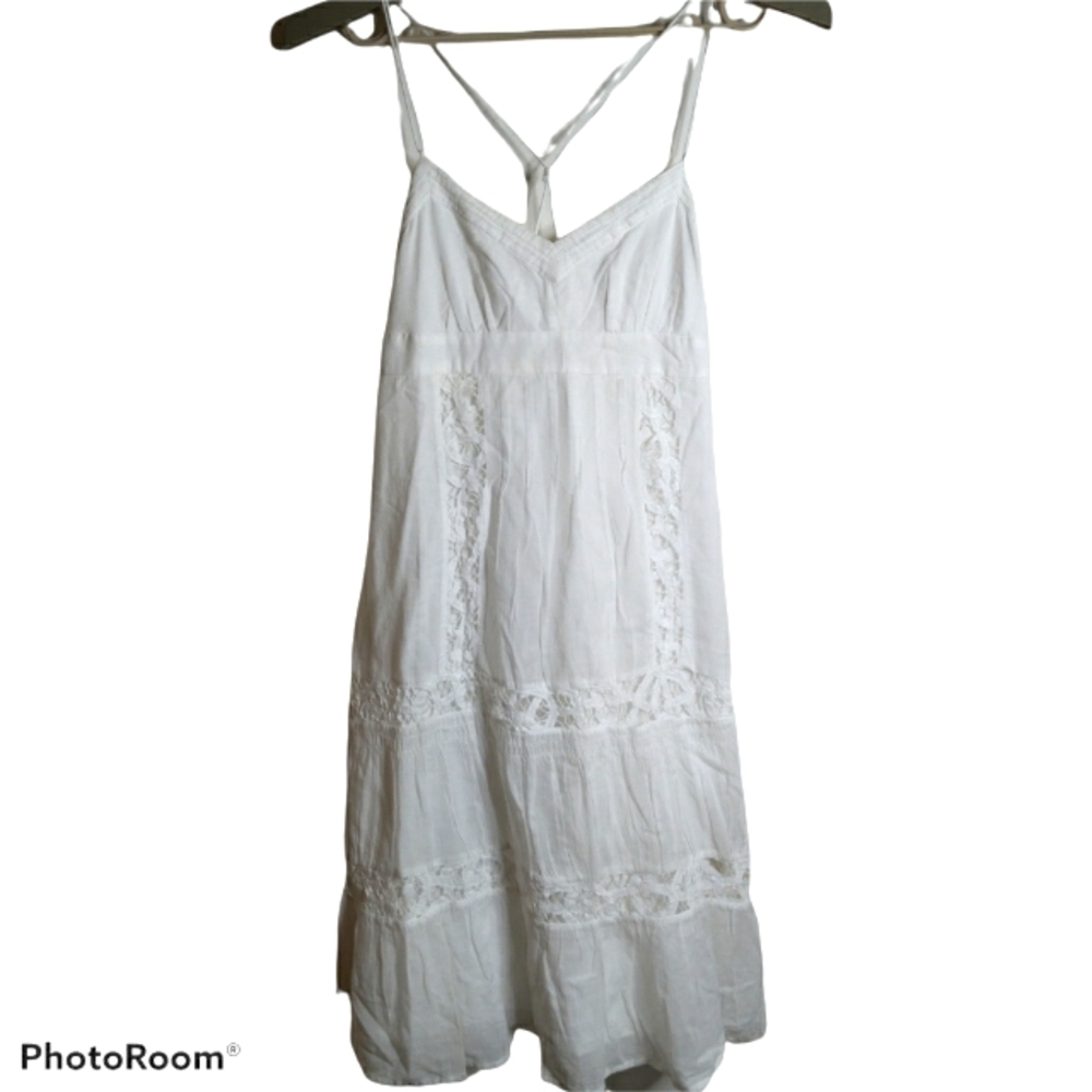 American Eagle Outfitters white eyelet slip dress.